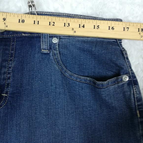 Merona Womens Jeans Boot Cut Blue Denim High Rise Medium Wash Long 12L - Picture 3 of 9